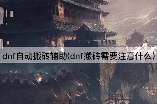 dnf自动搬砖辅助(dnf搬砖需要注意什么)