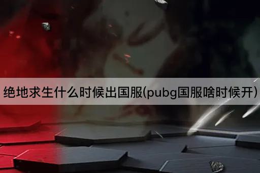 绝地求生什么时候出国服(pubg国服啥时候开)