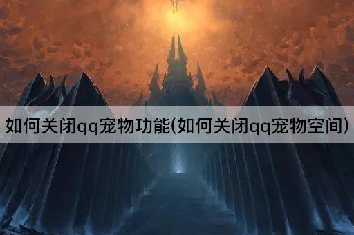 如何关闭qq宠物功能(如何关闭qq宠物空间)