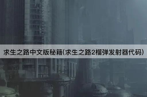 求生之路中文版秘籍(求生之路2榴弹发射器代码)
